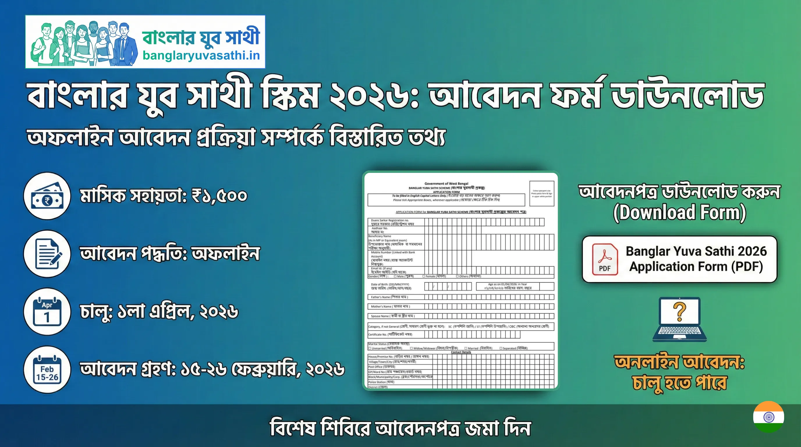 Banglar Yuva Sathi Application Form PDF Download